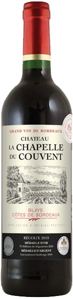 Chateau La Chapelle du Couvent Blaye-Cotes de Bordeaux 2019 Set 6 Bottles