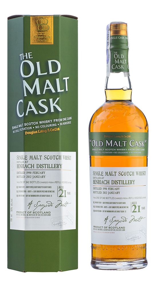 BenRiach 21 YO, 1990, The Old Malt Cask, Douglas Laing