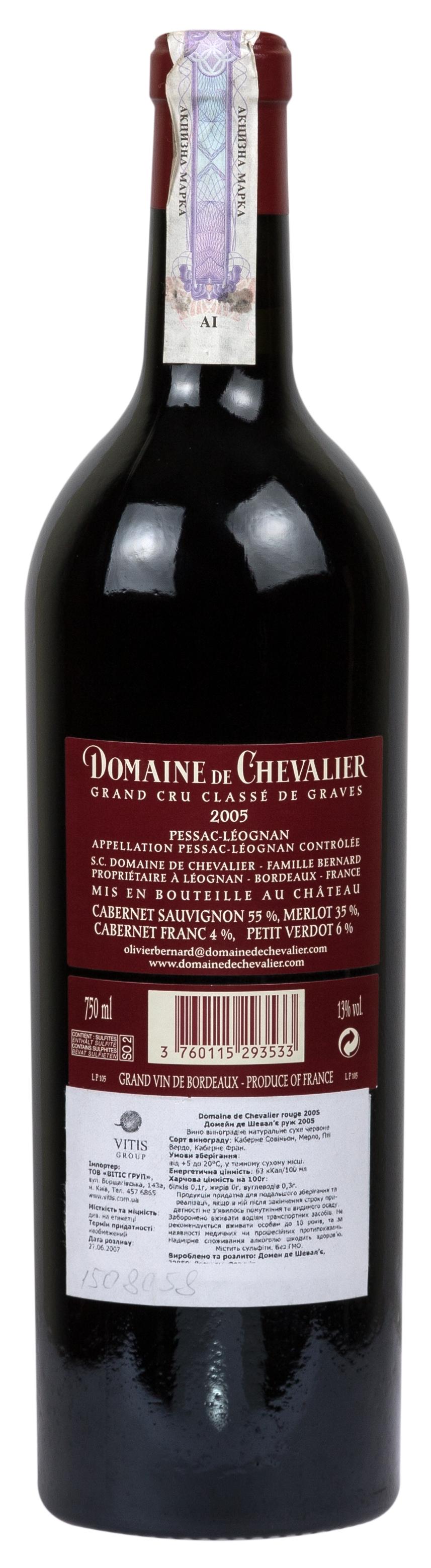 Domaine de Chevalier Rouge Grand Cru Classe 2005 - 2