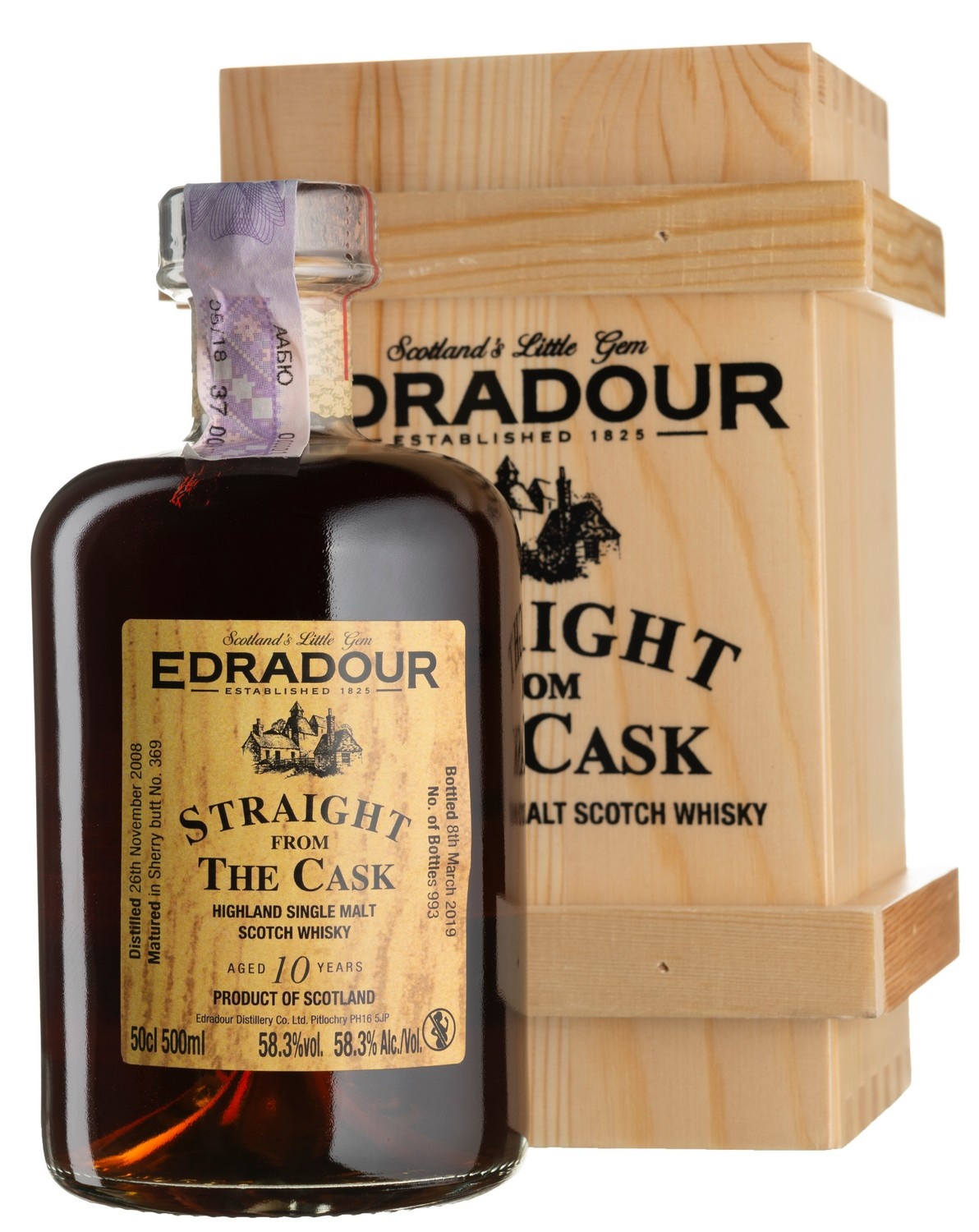 Edradour 10 YO 2008/2019 Straight From The Cask Sherry 500ml - 3