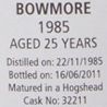 Bowmore 25 YO, 1985, Cask Strength, Signatory