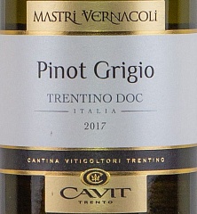 Вино Cavit Mastri Vernacoli Pinot Grigio 2017 Set 6 Bottles