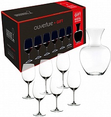 Скло Riedel Ouverture 6 Magnum Glasses & "Apple" Decanter Gift Set