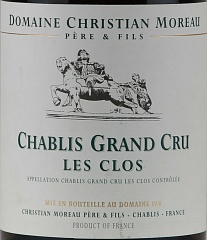 Вино Domaine Christian Moreau Chablis Grand Cru Les Clos 2011