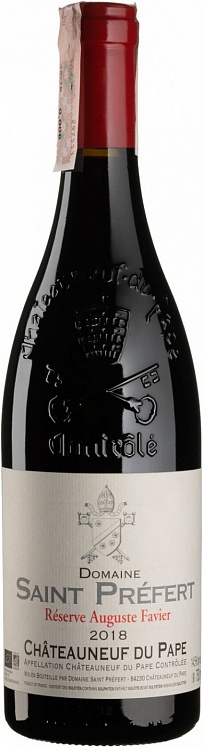 Domaine Saint Prefert Chateauneuf du Pape Reserve Auguste Favier 2018 Set 6 bottles