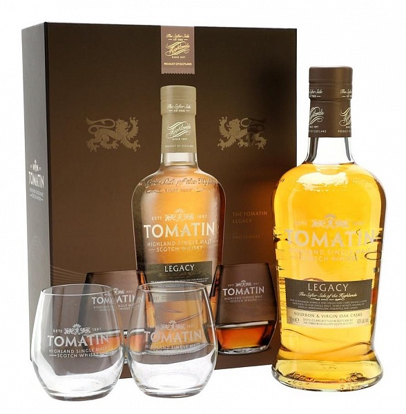 Tomatin Legacy Twin Pack Gift 2 Glasses