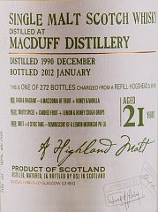 Виски Macduff 21 YO, 1990, The Old Malt Cask, Douglas Laing