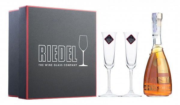 Bepi Tosolini Most Uve Miste Ciliegio/Cherry Barrique 2 Riedel Crystal Glasses