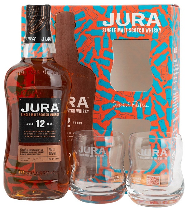 Isle of Jura Origin 12 YO 2 Glasses Set 6 Bottles