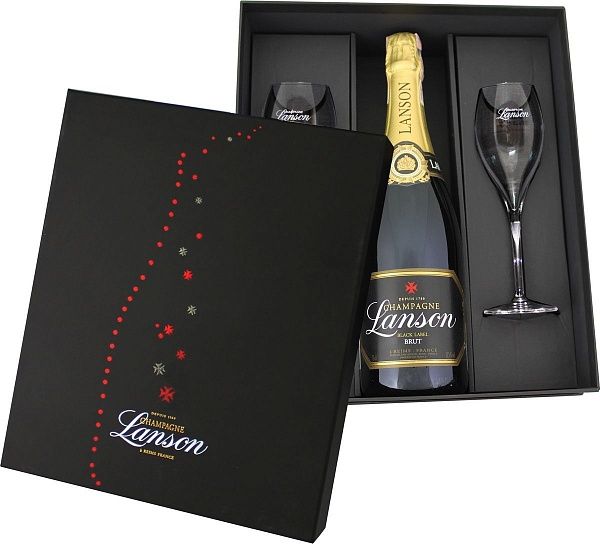 Lanson Black Label Brut (2 black glasses)